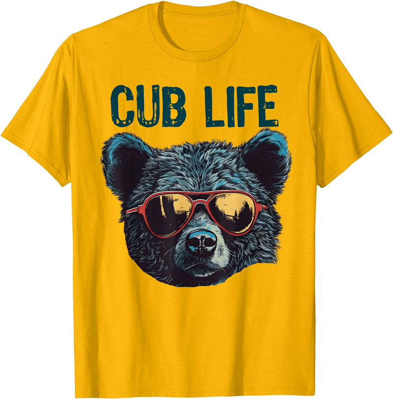 Matching Cute Bear Cub Designs for Boys & Girls Funny Bear Cub Boys Toddler Brown Black Mom Son Daughter T-Shirt - Golden Yellow