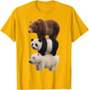 Funny Stacked Bear Panda Polar Bear Animal We Bears Realistic Stacked Bares Meme Animal T-Shirt - Golden Yellow