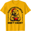 Funny Christmas Calories Polar Bear Xmas Food Tees Christmas Calories Don't Count Funny Polar Bear Cookie Meme T-Shirt - Golden Yellow