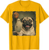 Issebl Dog Pug Lover Funny Pug Halloween Ghost Selfie Dog Funny T-Shirt - Golden Yellow