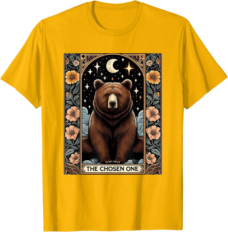 Funny I Choose the Bear Tarot Card Women Girls Trending T-Shirt - Golden Yellow
