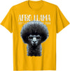 Llama Corner Afro Llama Ain't Got Time for Your Drama - Llama Gift T-Shirt - Golden Yellow
