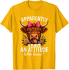 Mother's Day Gifts by LD Apparently I Have an Attitude Who Knew Sarcasm Highland Cow T-Shirt - Golden Yellow