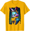 Creepy Nightmare Bunny Rabbit Silently Judges You T-Shirt in Golden Yellow