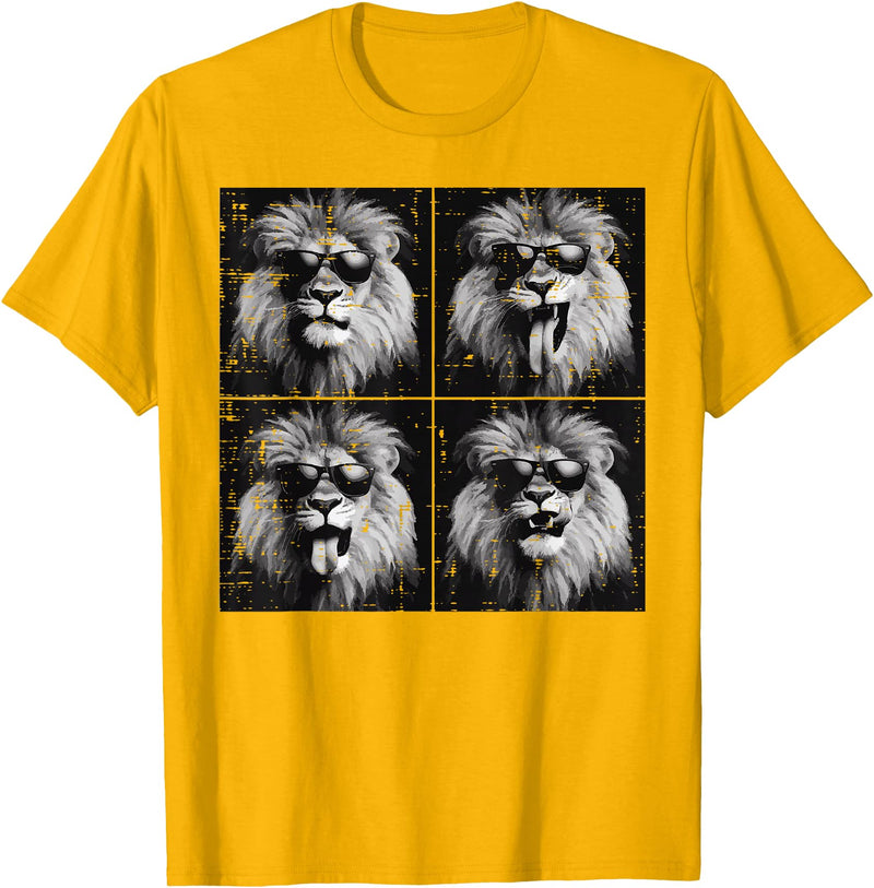 Lion Shirts For Men Women Kids Gifts Lion Selfie Funny Meme Women Kids Boys Girls Youth Teen Men T-Shirt - Golden Yellow