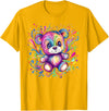 Vibrant Colorful Teddy Bear Illustration Rainbow Splash Teddy Bear T-Shirt - Golden Yellow