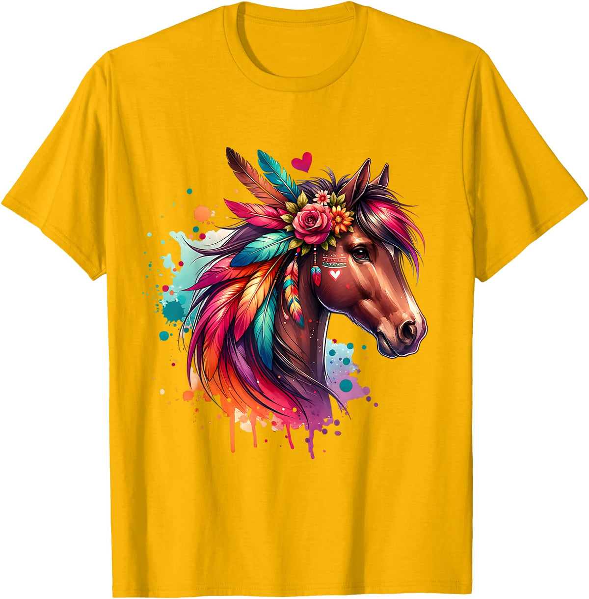 Unique Horse Gifts for Horse Lovers Horses Girls Women Rider Riding Horse Lovers Horse T-Shirt - Golden Yellow