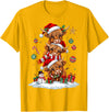 Highland Cow Christmas Winter Tree Farm Women Girl Funny Xmas Merry Moo Cows Highland Cow Christmas Snowman T-Shirt - Golden