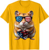 Hamster 4th Of July American Independence Day USA Patriotic T-Shirt - Golden Yellow