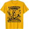 Llamaste Outdoor Society by The Maesthetics Llamaste Vintage Llama Meditation Outdoor Camping T-Shirt - Golden Yellow