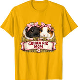 Cute Guinea Pig Mom Cavy Lover Apparel Co Guinea Pig Mom T-Shirt - Golden Yellow
