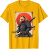 Japanese Samurai Bear Woodblock Art Samurai Brown Bear Ukiyo-e Ink Warrior Art Japanese Bear Art T-Shirt - Golden Yellow