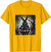 Cute Rabbit Lover Bunny Graphic T-Shirt (Kelly Green) in Golden Yellow