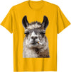 FunWearVM Funny Smoking Llama Cool Animal Lover with Attitude T-Shirt - Golden Yellow