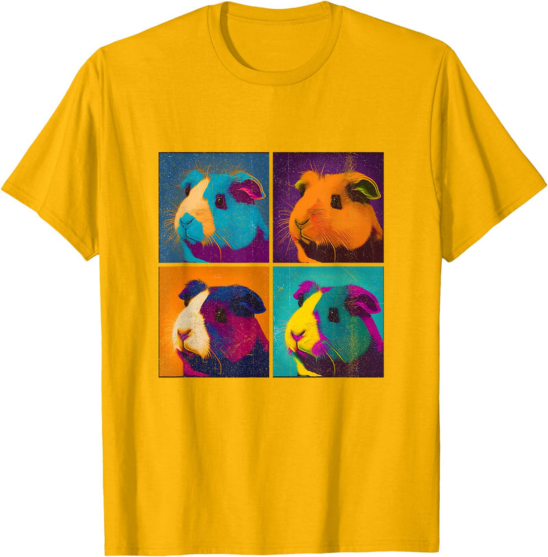 In Fi Guinea Pig Guinea Pig Pop Art Design Illustration Colorful Animal Women T-Shirt - Golden Yellow
