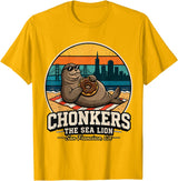 Chonkers The Sea Lion San Francisco Funny Seal Tee Chonkers The Sea Lion San Francisco Funny Seal T-Shirt - Golden Yellow