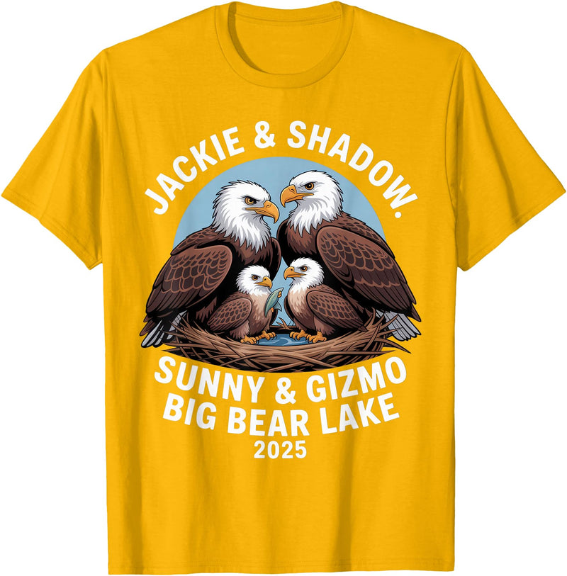 Nature Wildlife Art Prints Jackie & Shadow Sunny & Gizmo Big Bear Lake 2025 Eagle T-Shirt - Golden Yellow