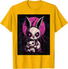 Anime Rabbit Goth Teddy Bear Gothic Anime Bunny T-Shirt in Golden Yellow