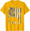 BoredKoalas Farming Farm Shirts Farmer Gifts Camo US Flag Pig Vintage Farm Animal Patriotic Farmer Gift T-Shirt - Golden Yellow