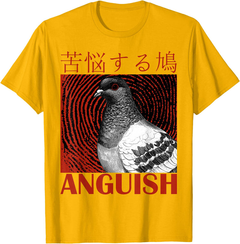 Funny Saying Tee Funny Japanese Anguish Pigeon Animal Lover Quotes For Family T-Shirt - Golden Yellow