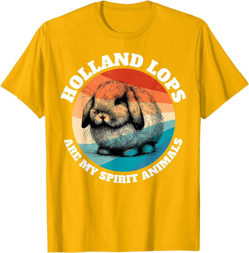 Spirit Animal Holland Lop Rabbit T-Shirt in Golden Yellow