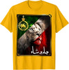 Iran Gilaki Co Iran flag lion head with a Pahlavi golden lion T-Shirt - Golden Yellow