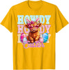 Highland Cow Easter Cute Western Farm Apparel Howdy Easter Cute Highland Cow Bunny Ears Western Easter T-Shirt - Golden
