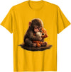 CONLEE Cute Baby Monkey Punch Viral Zoo Japan Design T-Shirt - Golden Yellow