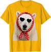 Funny Polar Bear with Sunglasses Cute Polar Bear Lover Heart Sunglasses T-Shirt - Golden Yellow