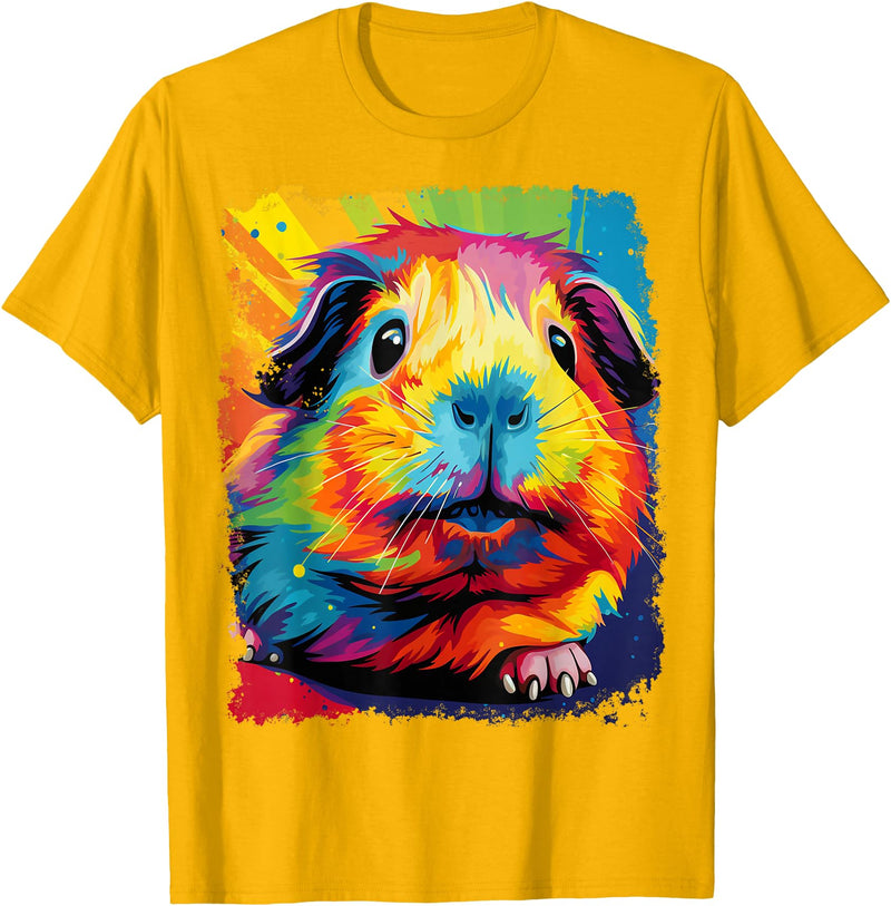 PopArt Pet Animal Prints A Guinea Pig T-Shirt - Golden Yellow