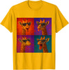 Colorful 4 Photos Animals Giraffe Sunglasses Funny Faces Collage Pop Art T-Shirt - Golden Yellow