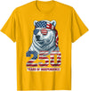 Patriotic Bear Freedom Anniversary Celebration Polar Bear 250 Years of Independence Patriotic America 1776 T-Shirt - Golden Yellow