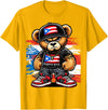 Hip Hop Teddy Bear for proud Puerto Ricans Cute Teddy Bear Puerto Rico Flag Boricua Puerto Rican T-Shirt - Golden Yellow