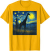 Giraffe Lovers Gifts Women Men youth Kids boys Starry Night Van Gogh Giraffe Animal Funny Graphic T-Shirt - Golden Yellow
