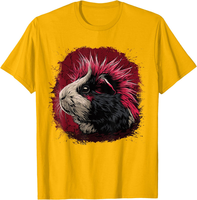Guinea pig pet love Guinea Pig Punk T-Shirt - Golden Yellow
