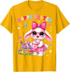 Happy Easter Coquette Easter Egg Rabbit Bunny Women Girl Kid T-Shirt in Golden Yellow