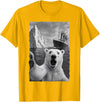 Funny Polar Bear Selfie Titanic T-Shirt - Golden Yellow