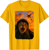 Funny Cats Fighter Jet Pilot Kitties Selfies Funny Screaming Cat Fighter Jet Pilot Kitty Selfie T-Shirt