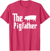 Father's Day Farming Daddy Farmer Father The Pigfather Pig Lover Farming Dad Funny Farmer Father T-Shirt - Red Heather