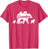 Matching Bear Family Apparel Vintage Grandpa Bear with 5 Cub Father's Day T-Shirt - Red Heather