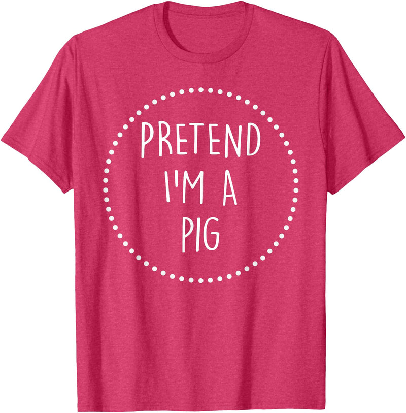 Lazy Funny Halloween Costume Co. Pretend Im a Pig Halloween Costume T-Shirt - Red Heather
