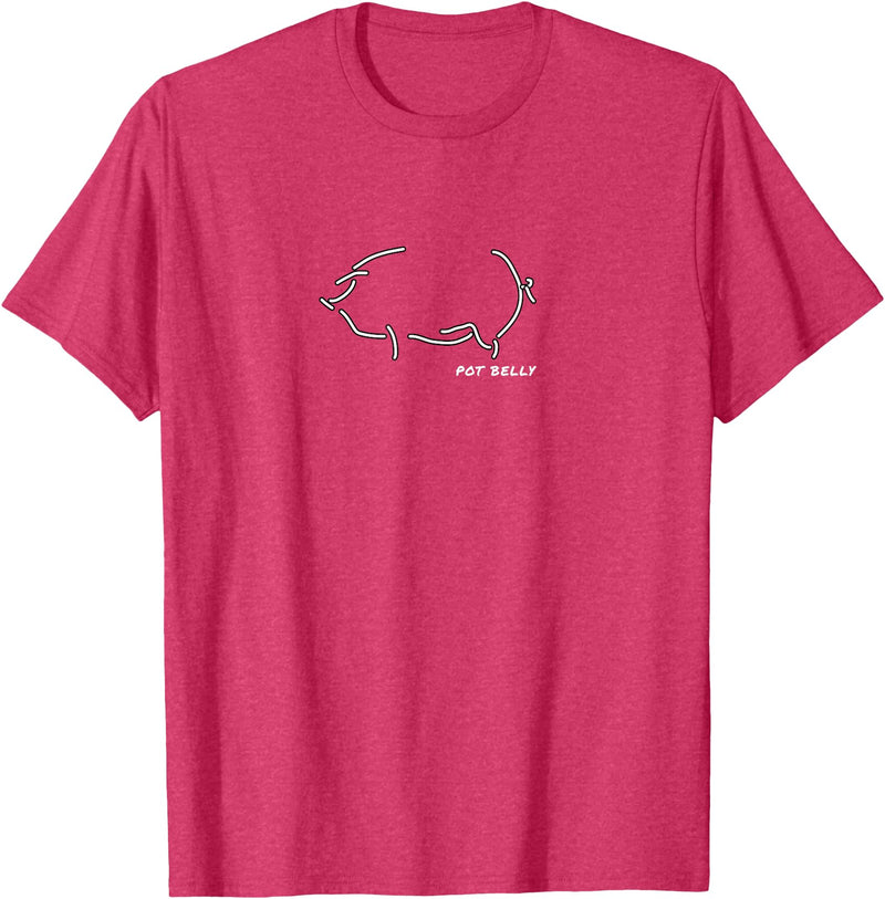 I Love Funny Pigs T-Shirts Pig Lovers, Pot Belly, Kids Love this Cute T-Shirt T-Shirt - Red Heather