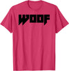 WOOF Gay Men Bear Daddy Pride LGBTQIA+ Funny Metal Novelty T-Shirt - Red Heather