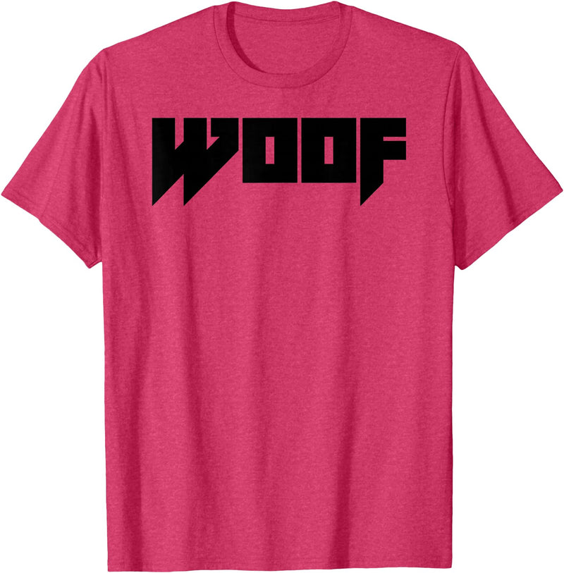 WOOF Gay Men Bear Daddy Pride LGBTQIA+ Funny Metal Novelty T-Shirt - Red Heather
