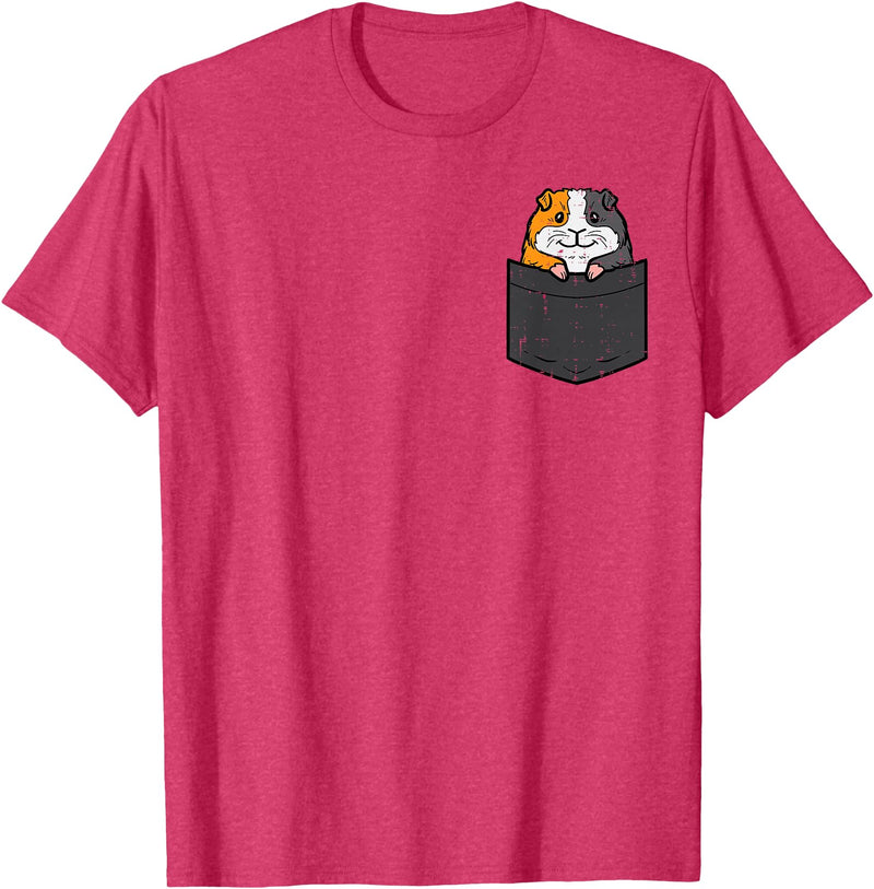 Guinea Pig Shirts For Men Women Kids Gift Guinea Pig Pocket Funny Cavy Rodent Animal Men Women Kids T-Shirt - Red Heather