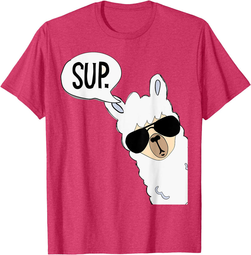 Funny Alpaca Gifts Accessories Alpaca Llama Sup T-Shirt - Red Heather