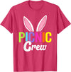 Picnic Crew, Easter Picnic, Matching Easter Rabbit Ears T-Shirt in Red Heather