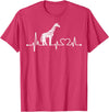 Funny Giraffe Lovers Zoo Animal Apparel Gifts Giraffe Heartbeat Love Line Cute Graphic wildlife Silhouette T-Shirt - Red Heather