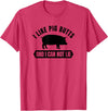 Happy BBQ Apparel I Like Pig Butts And I Cannot Lie Funny BBQ Grilling T-Shirt T-Shirt - Red Heather