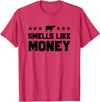 Calf to Cow Farming Apparel Smells Like Money Retro 90s Dairy Farm Gift Shirt T-Shirt - Red Heather